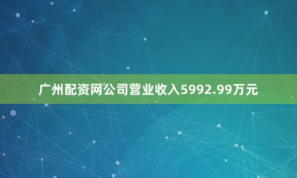 广州配资网公司营业收入5992.99万元